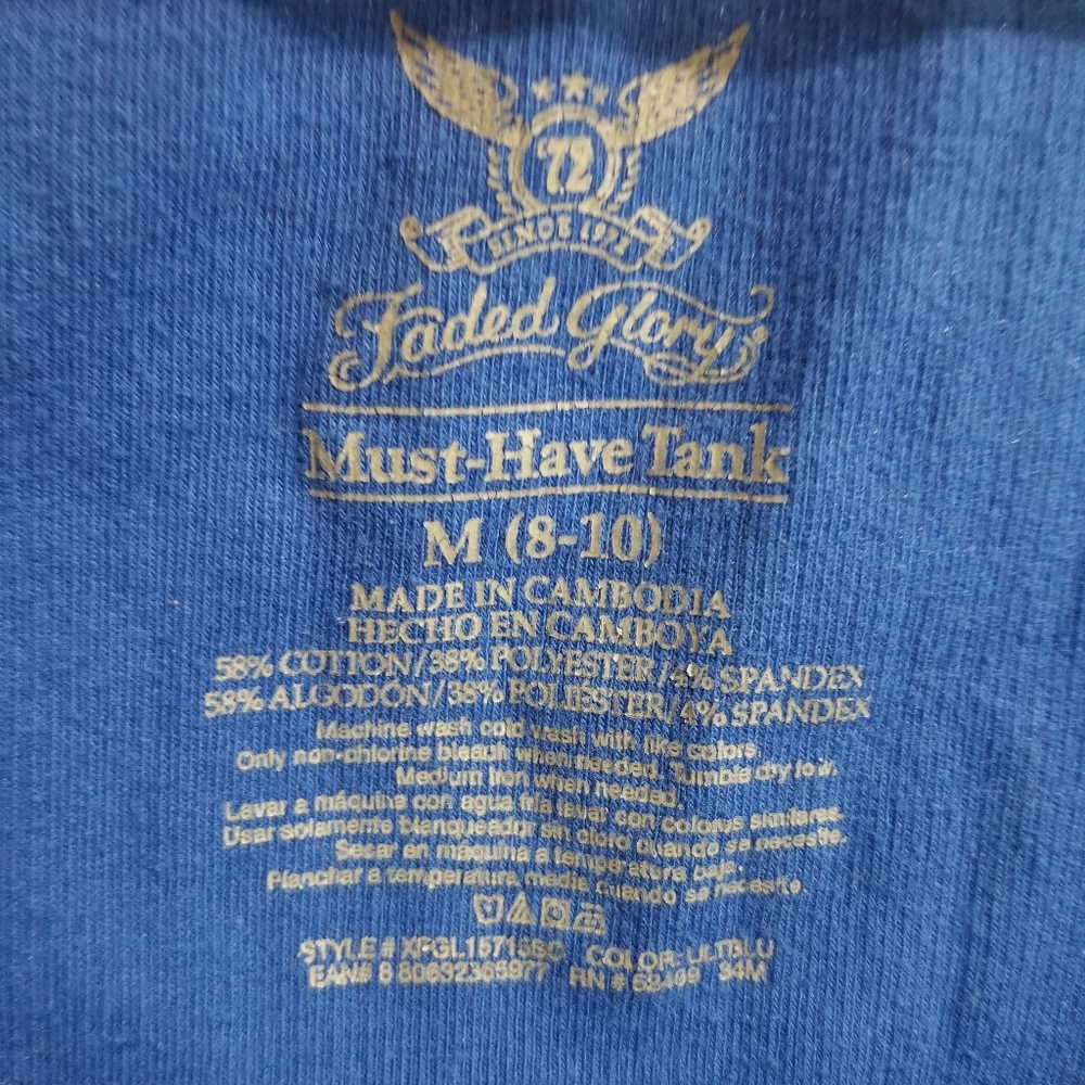 EUC Gorgeous blue Faded Glory tank top - Picture 2 of 3